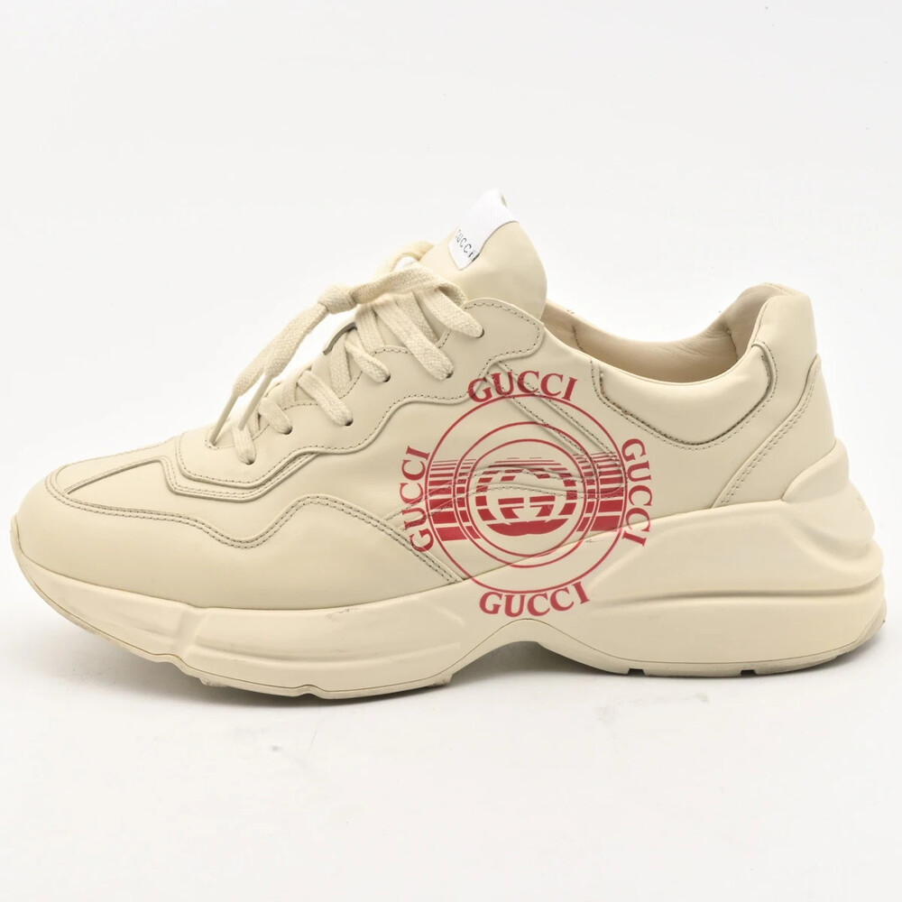 Gucci Cream Red Leather Men's Sneakers #332624G54B